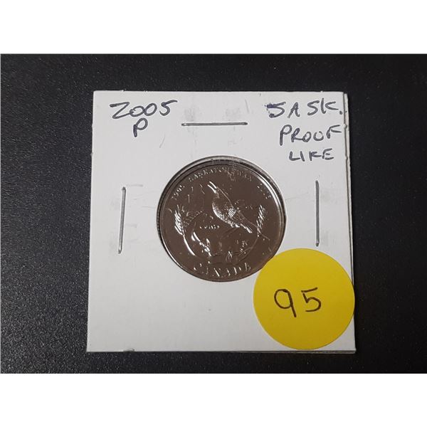 2005 P Saskatchewan Centennial 25 Cents. Proof Like.