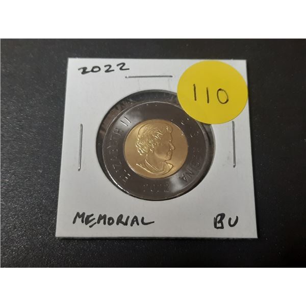 2022 Memorial $2 Black Toonie to commemorate the passing of Queen Elizabeth. Black outer rim. BU.