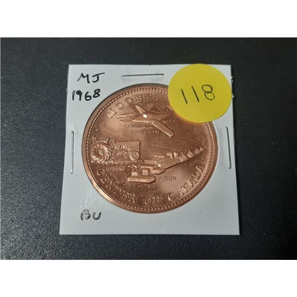 1968 Moose Jaw Coin Club Fourth Annual Coin-a-rama bronze medal. BU.