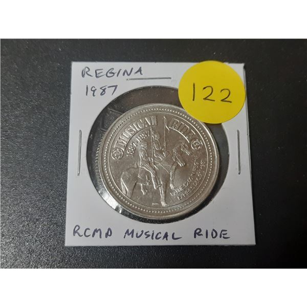 1987 Regina Trade Dollar. RCMP Musical Ride. BU.