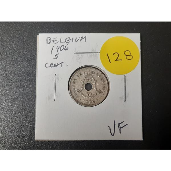 Belgium 1906 5 Centimes. VF.