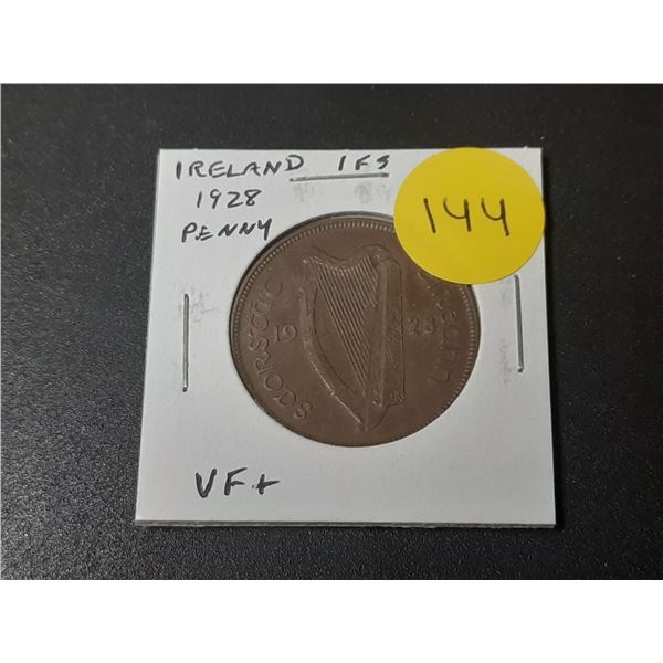 Ireland. Irish Free State. 1928 Penny. First issue of the independent nation. VF+.