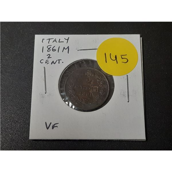 Italy. 1861M 2 Centesimi. VF.
