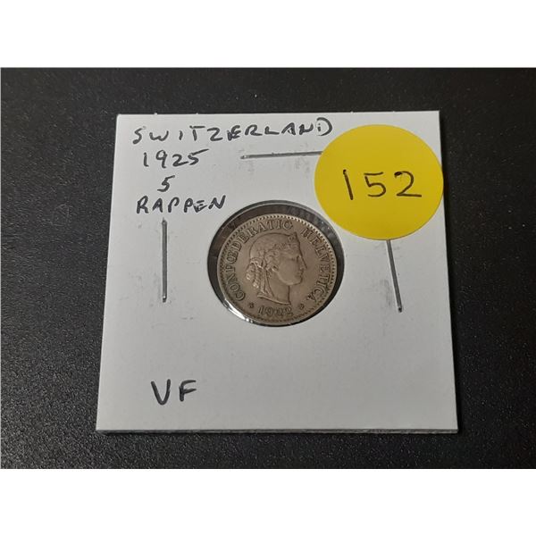 Switzerland. 1925 5 Rappen. VF.