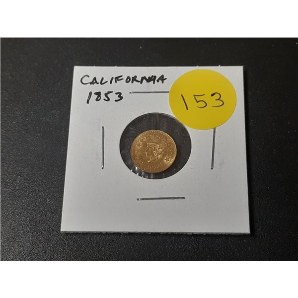 1853 California half dollar gold replica. This is not a real coin and contains no gold.