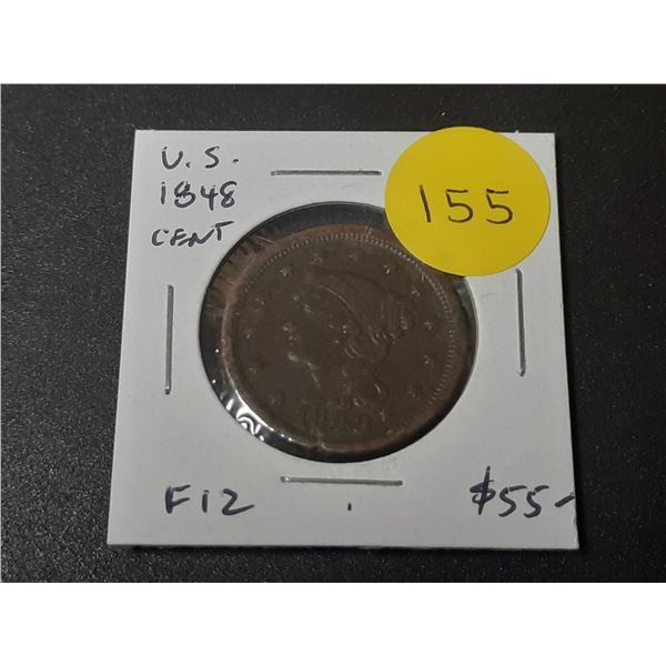 U.S. 1848 Large Cent. F12.