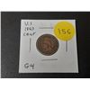Image 1 : U.S. 1863 Indian Head Cent. Early issue. G4.