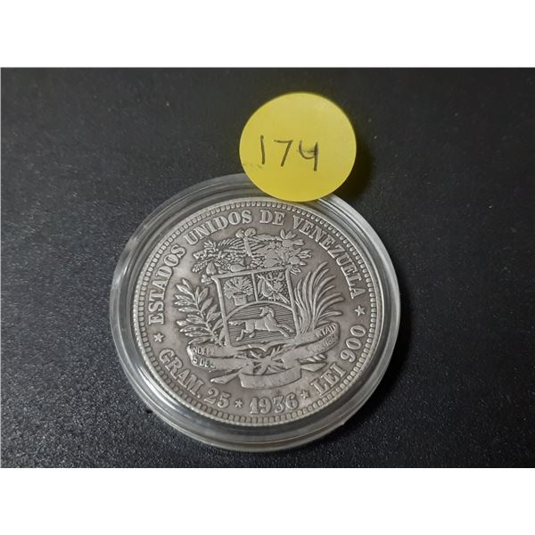 Copy of Venezuela 1936 5 Bolivares.