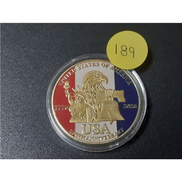 Copy of Enameled U.S. 1776 – 2026 250th Anniversary medal.