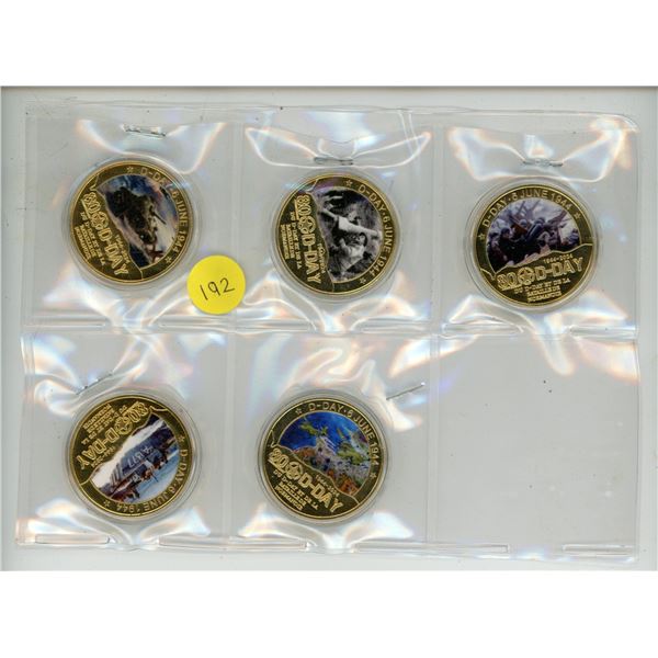 Set of 5 80th Anniversary of D-Day medals. BU.