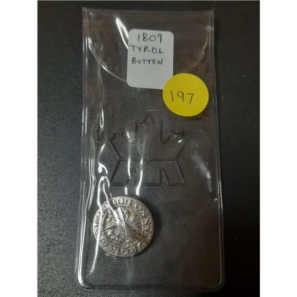 1809 Tyrol Button with Eagle.