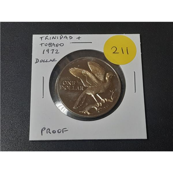 Trinidad and Tobago 1972 Dollar. Proof.