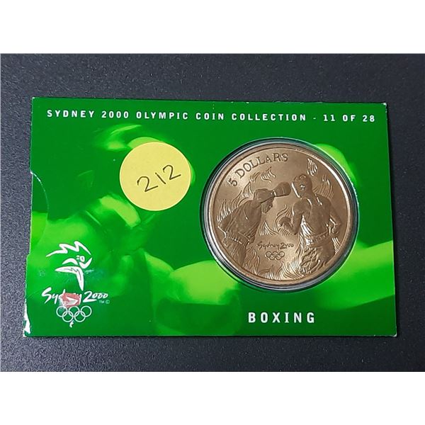 Australia. 2000 Sydney Olympics $5 coin. Boxing. Housed in its original packaging.