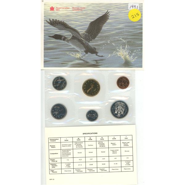 1991 Proof Like Set. Includes Scarce 1991 25 Cents.