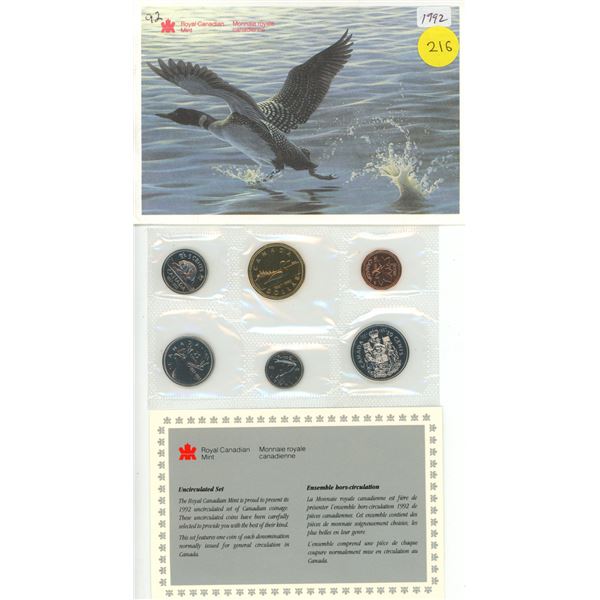 1992 Proof Like Set. Includes Scarce 1992 Caribou 25 Cents.