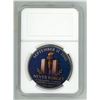 Image 2 : September 11, 2001 Twin Towers Colourized Memorial Medal. Housed in a hard plastic holder. BU.