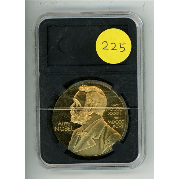 Copy of Nobel Prize Medal. Housed in a hard plastic holder. BU.
