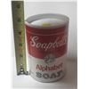 Image 1 : Soapbell’s Alphabet Soap container. Empty.