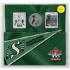 Image 1 : 2012 Saskatchewan Roughriders 25 Cents plus 2 Stamps. Housed in its original unopened Royal Canadian