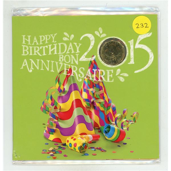 2015 Happy Birthday Year Set. 5-coin set includes a Balloon Loonie only available in this set.