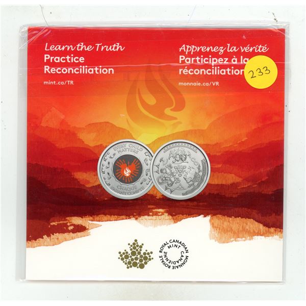 2022 Truth and Reconciliation Keepsake. Issued by the Royal Canadian Mint. Housed in its original un