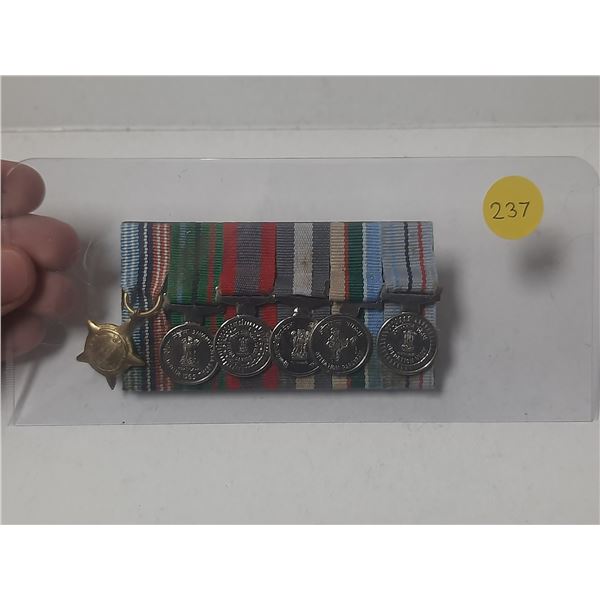 Set of 6 Miniature Indian Medals including a Star.