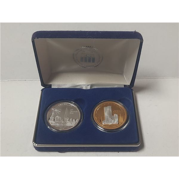 Set of 2 Twin Towers medals issued by National Collector’s Mint. 2001 – 2006 5th A