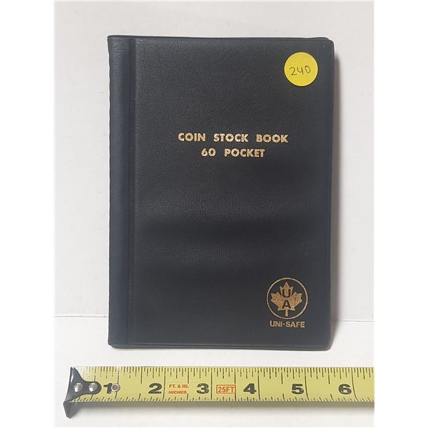 Uni-Safe Coin Stock Book with 60 Pockets. New.