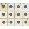 Image 1 : Set of 12 different U.S. Liberty Head Nickel 5 Cents 1891 – 1912.