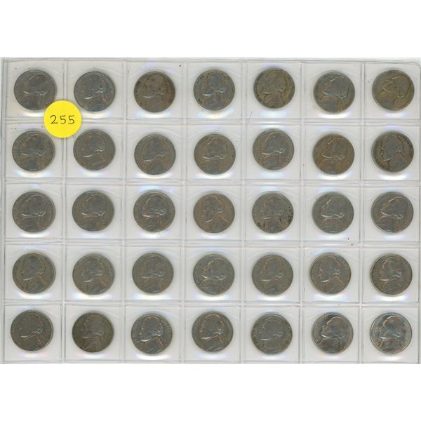 Set of 35 different U.S. Jefferson Nickels 1939 – 1983D.