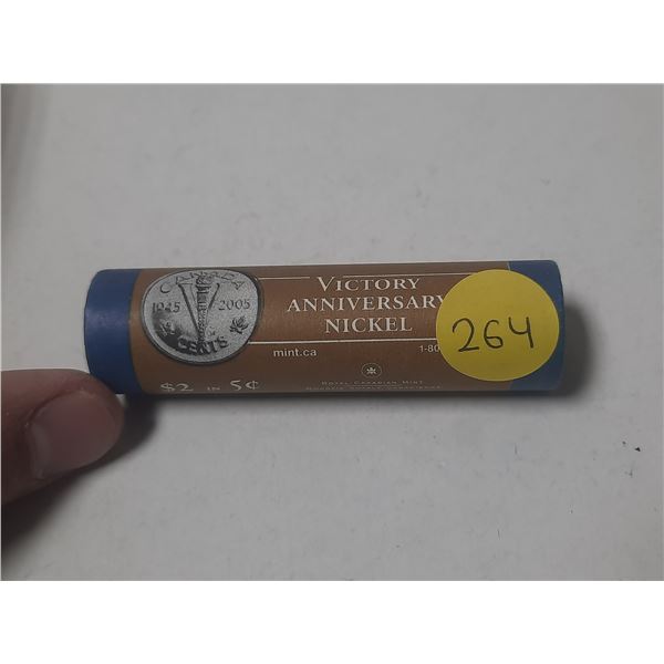 Complete original roll of 40 1945 – 2005P Victory Anniversary Nickel 5 Cents.