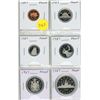 Image 1 : Set of 6 1987 Proof coins from Cent to Nickel Dollar.