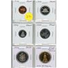 Image 1 : Set of 6 1994 Proof coins from Cent to Loonie Dollar (War Memorial).