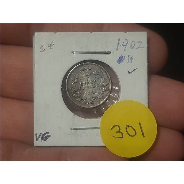 1902-H Canadian Nickle,VG