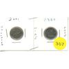 Image 1 : 1980-2001 CANADIAN DIME, 1980 WIDE DATE & 2001 VOLUNTEER