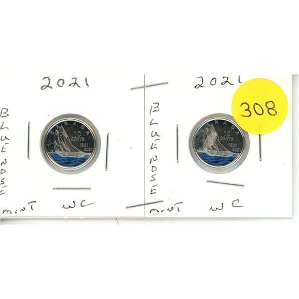 2021 CANADIAN DIMES, 2-BLUE NOSE WC