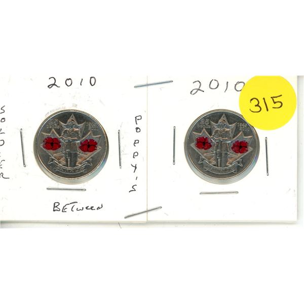 2010 Canadian Quarters, Soldiers Betwwen Poppys WC