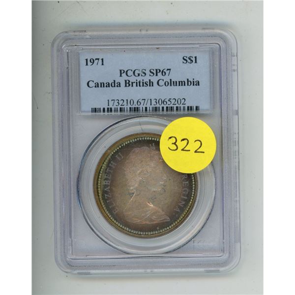 1971 Canada One Dollar - PCGS SP67 - Canada British Columbia.