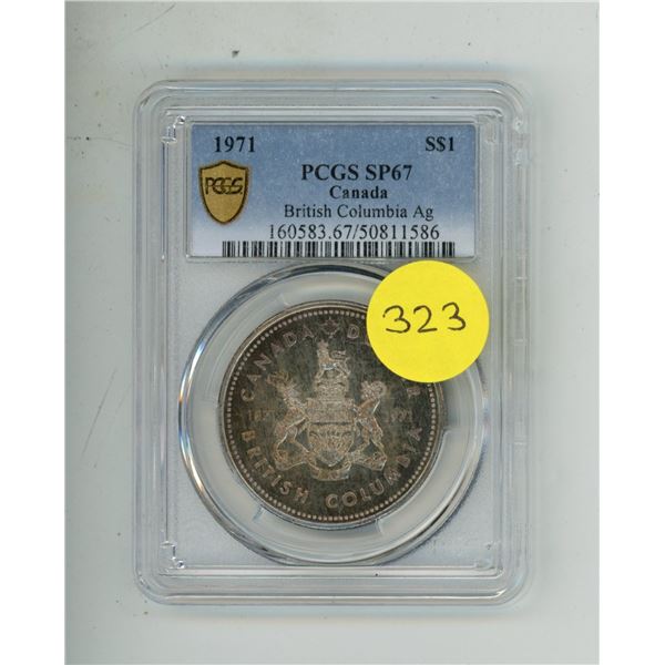 1971 Canada One Dollar - PCGS SP67 -  British Columbia Ag.