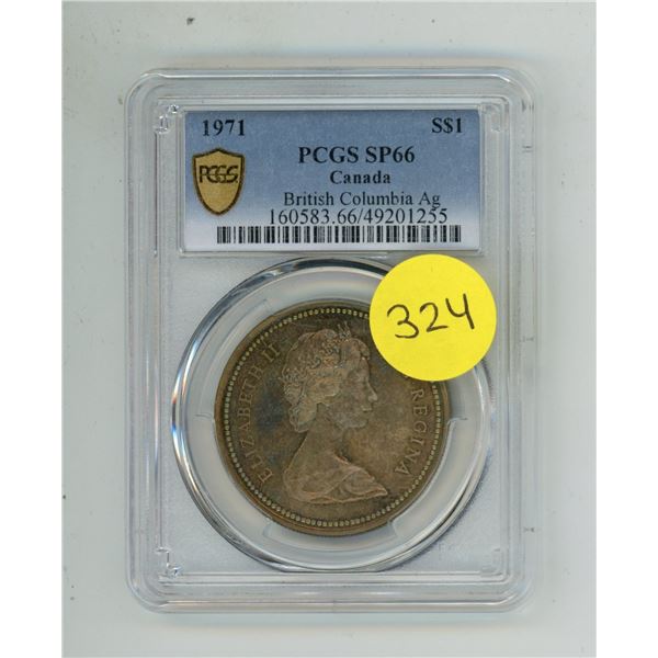 1971 Canada One Dollar - PCGS SP66 -  Canada British Columbia Ag.