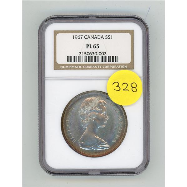 1967 Canada One Dollar - PL 65 - NGC.