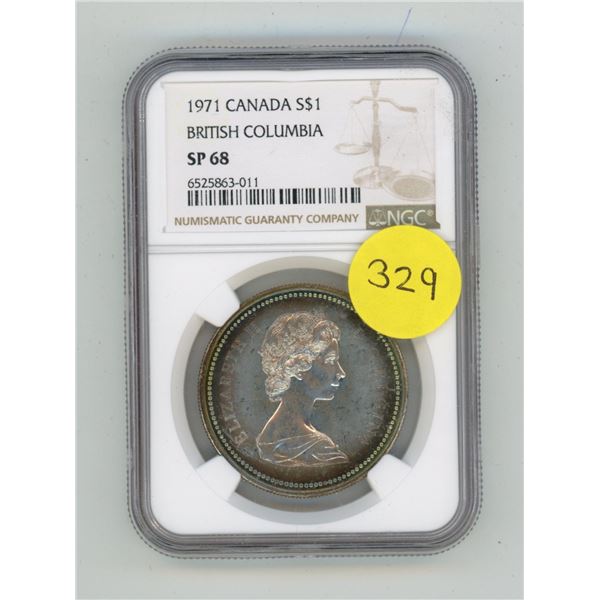 1971 Canada One Dollar -British Columbia - SP 68 - NGC.