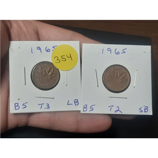 1965 Canadian Small Cent, Large Beads & Small Beads