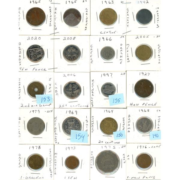 Lot of Foreign Currency Coins. (Total 20 Coins)