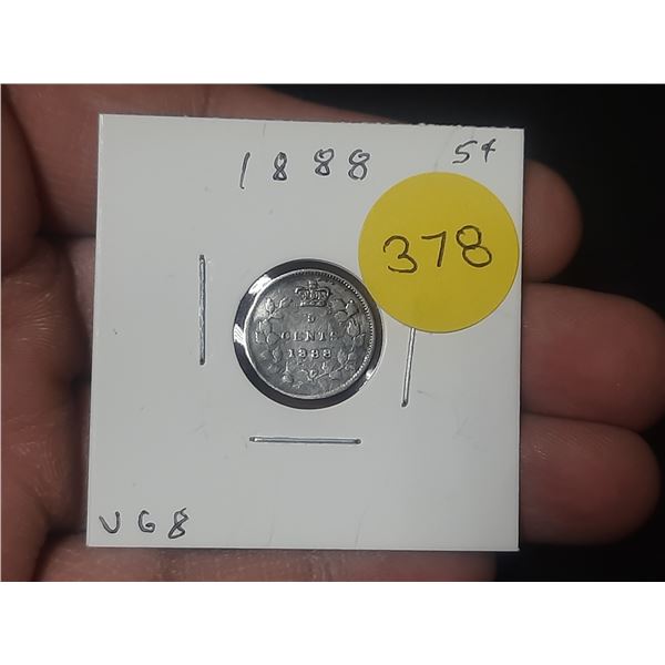 1888 Canadian Nickle,92.5 % SILVER