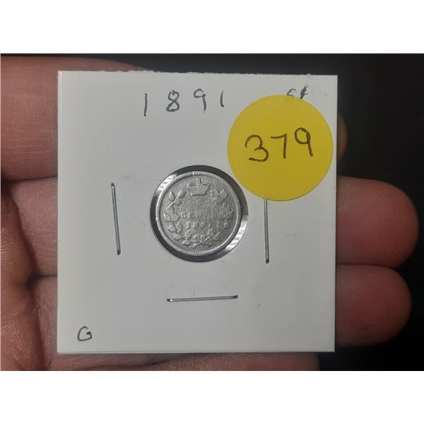 1891 Canadian Nickle,92.5 % SILVER