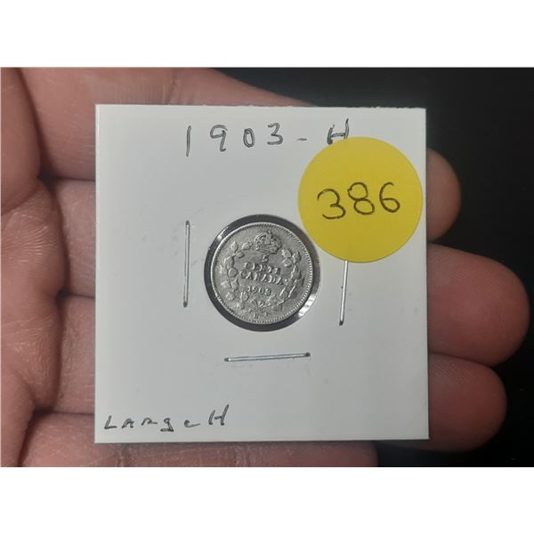 1903-H Canadian Nickle, LARGE H, 92.5 % SILVER