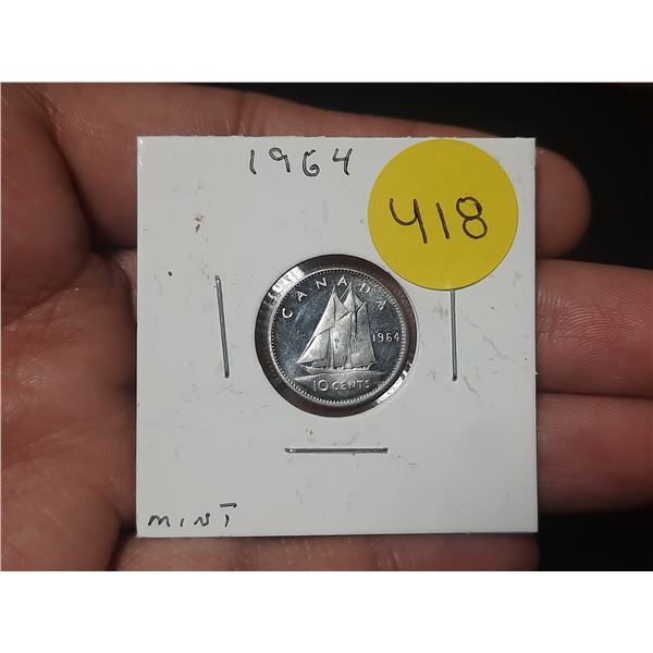 1964 Canadian Dime,MINT