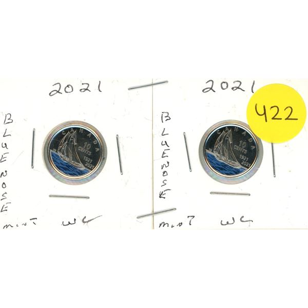 2021 2-2021 Canadian Dimes, Blue Nose MINT,WC