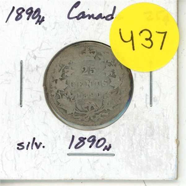 1890-H Canadian Silver Quarters,